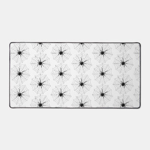 Big Black Spider Web Design Halloween Pattern Desk Mat