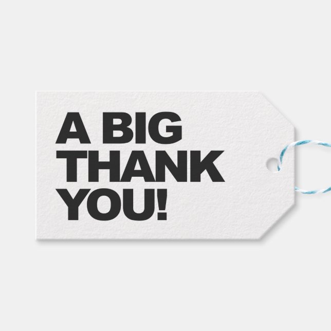 Big Black Thank You Gift Tags (Front (Horizontal))