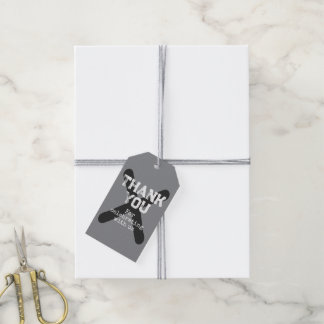 Big Black X Mark Grunge Style Thank You Party Gift Tags
