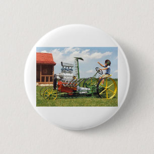 Big Block Lawn Mower 6 Cm Round Badge