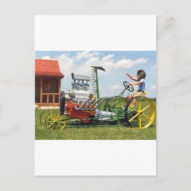 Big Block Lawn Mower Postcard (Front)