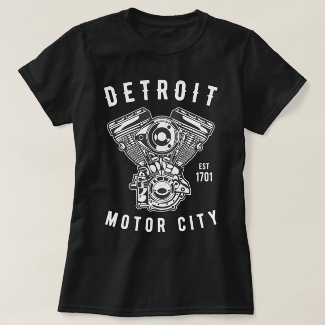 Big Block Motor City Michigan Detroit Car Lover Ho T-Shirt (Design Front)