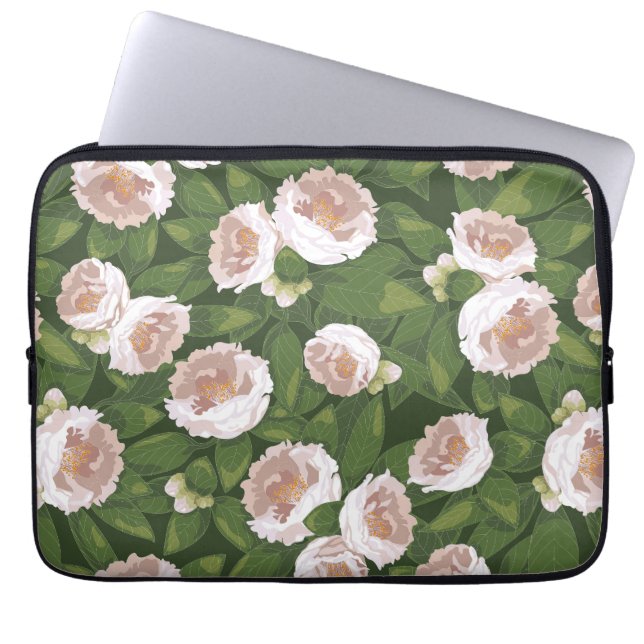Big Bloom Camellia Charm Laptop Sleeve (Front)