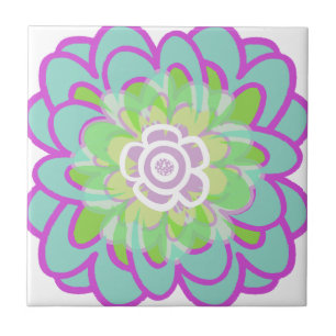 Big Blooming Succulent Tile
