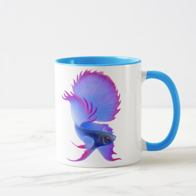 Big Blue Betta Fish Mug (Right)