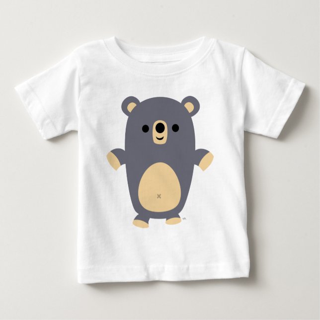 Big Blue Cartoon Bear Baby T-shirt (Front)