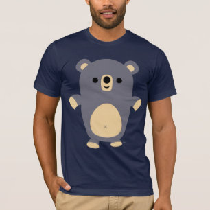 Big Blue Cartoon Bear T-shirt