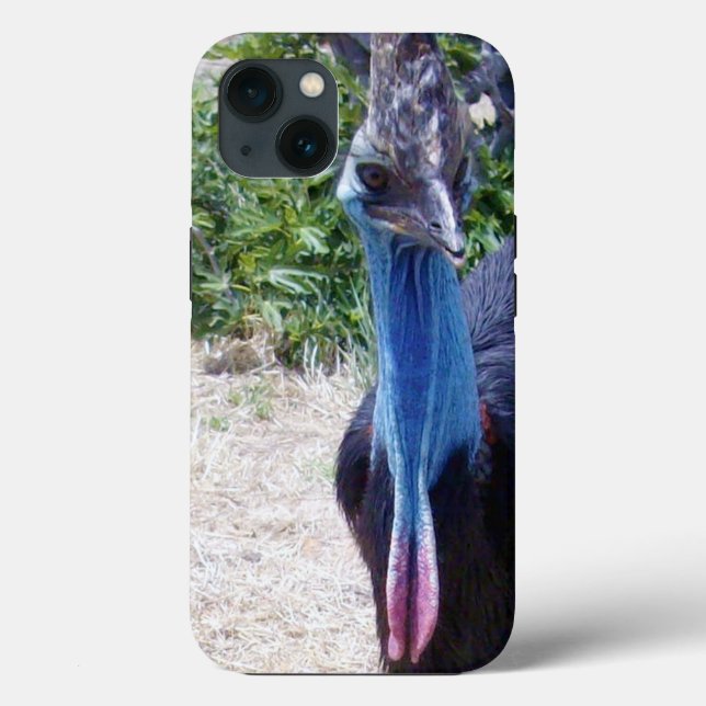 Big Blue Cassowary Bird, iPhone 13 Case  (Back)