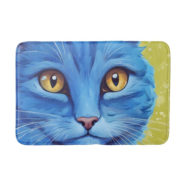 Big Blue Cat. Bath Mat (Front)