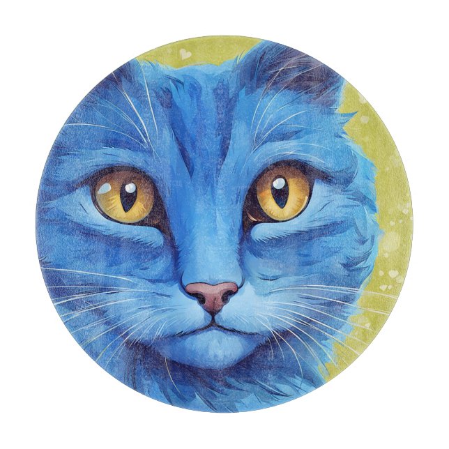 Big Blue Cat Cutting Board (Front)