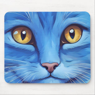 Big Blue Cat Mouse Pad