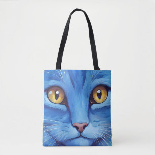 Big Blue Cat Tote Bag