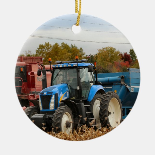 Big Blue Ceramic Tree Decoration (Front)