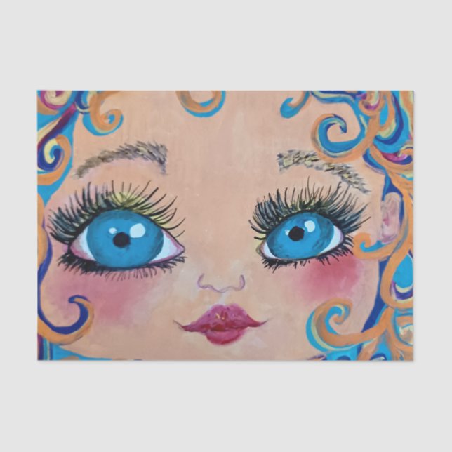 big blue eyes tissue paper (Front)