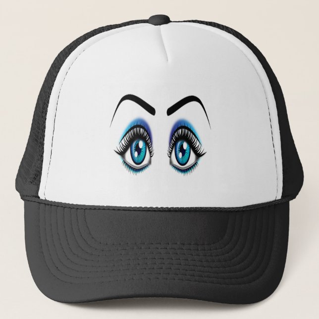 Big Blue Eyes Trucker Hat (Front)