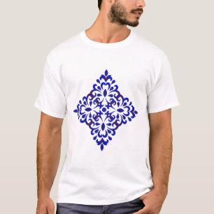 Big Blue Floral Tile T-Shirt