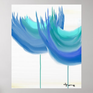 "BIG BLUE FLOWERS" POSTER