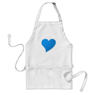 Big Blue Heart, Love, white Standard Apron