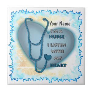 Big blue heart nurse  tile