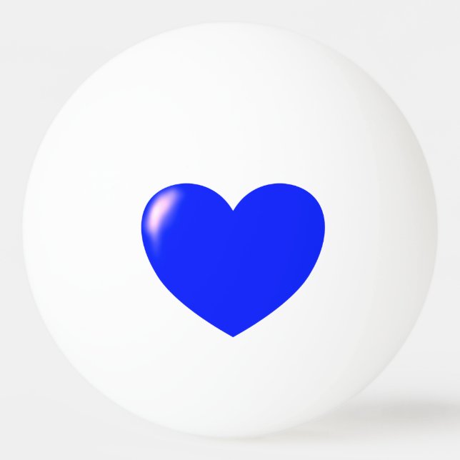 Big Blue Heart Ping Pong Ball (Front)