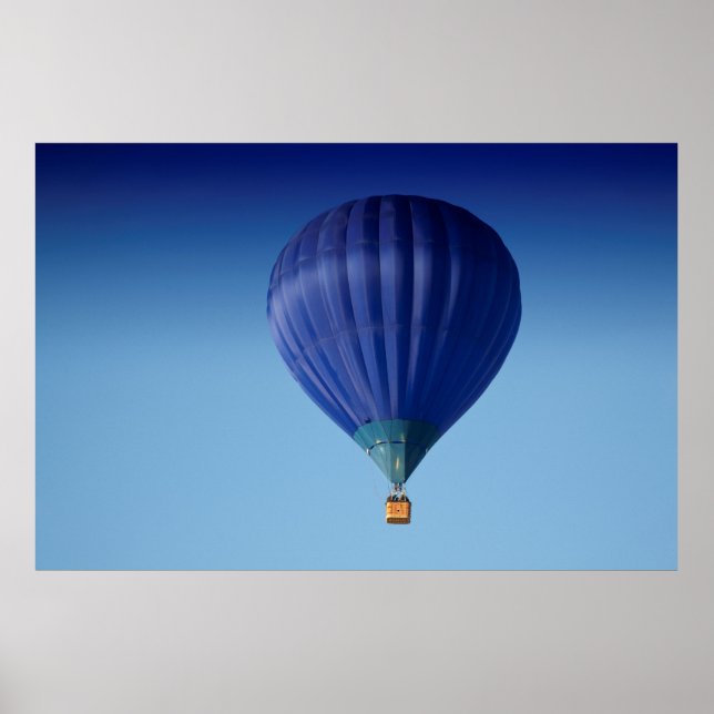 Big Blue Hot Air Balloon Poster (Front)
