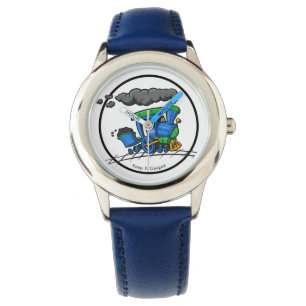 Big Blue Logo Watch with Blue Minute Ring