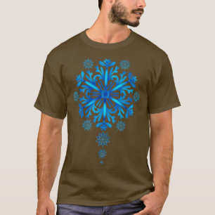 Big Blue Snowflake Ugly Christmas Sweater Ski and