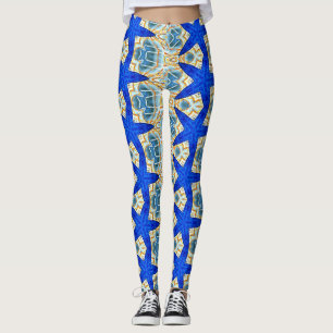 big blue starfish leggings