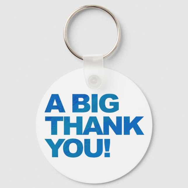 Big Blue Thank You Key Ring (Front)