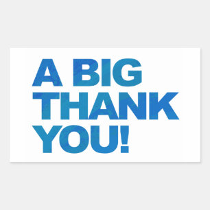 Big Blue Thank You Rectangular Sticker