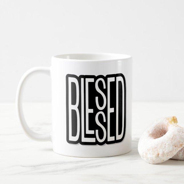 Big Bold BLESSED  Coffee Mug (With Donut)