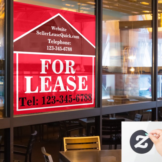 BIG BOLD FOR LEASE Custom Real Estate  (Restaurant Window)