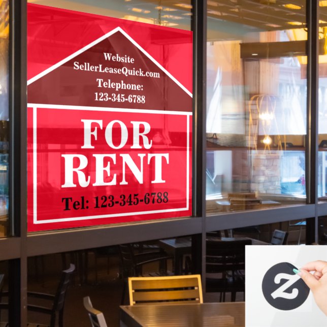 BIG BOLD FOR RENT Custom Real Estate  (Restaurant Window)