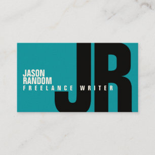Big bold initials cover blue business card