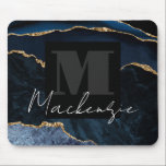 Big Bold Monogram Blue Agate Mousepad<br><div class="desc">Big Bold Monogram personalised mousepad.</div>