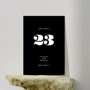 BIG Bold Premium White Black Wedding Table Number
