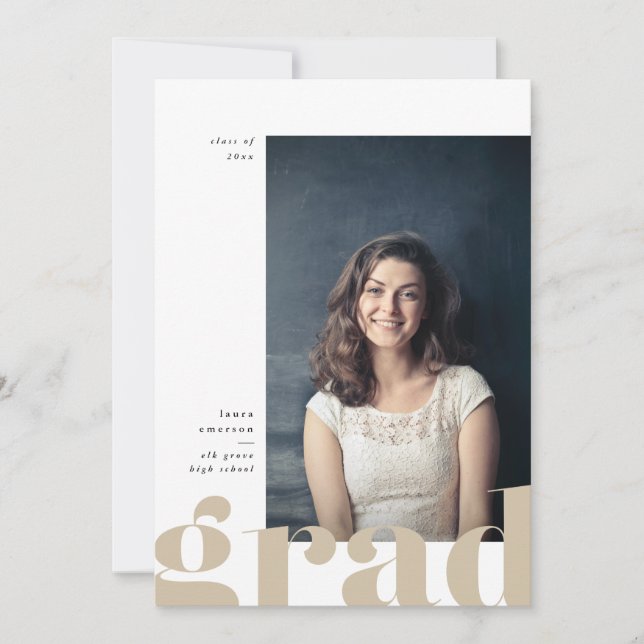 Big Bold Type Graduation Announcement (Front)