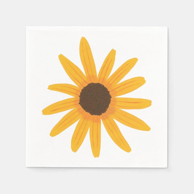 Big Bold Yellow Sunflower Paper Napkins (Front)