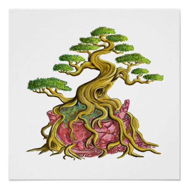 Big Bonsai in its broken vase Poster (Front)