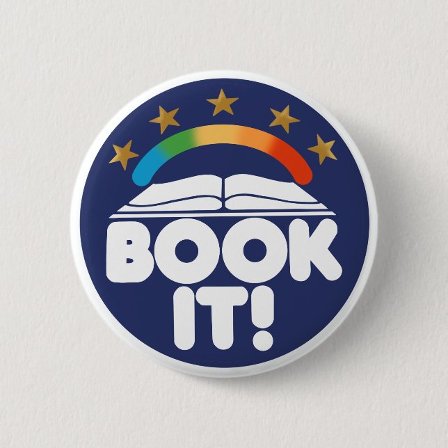 Big Book Energy, Book It  6 Cm Round Badge (Front)