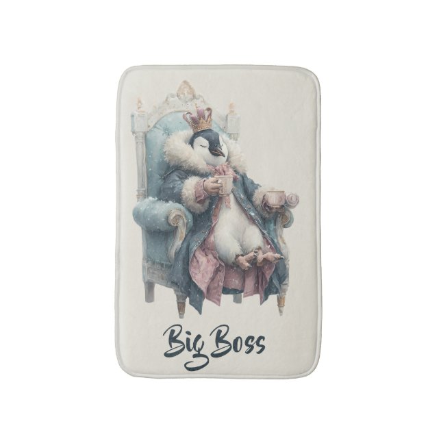 Big Boss Winter Penguin Design Bath Mat (Front Vertical)