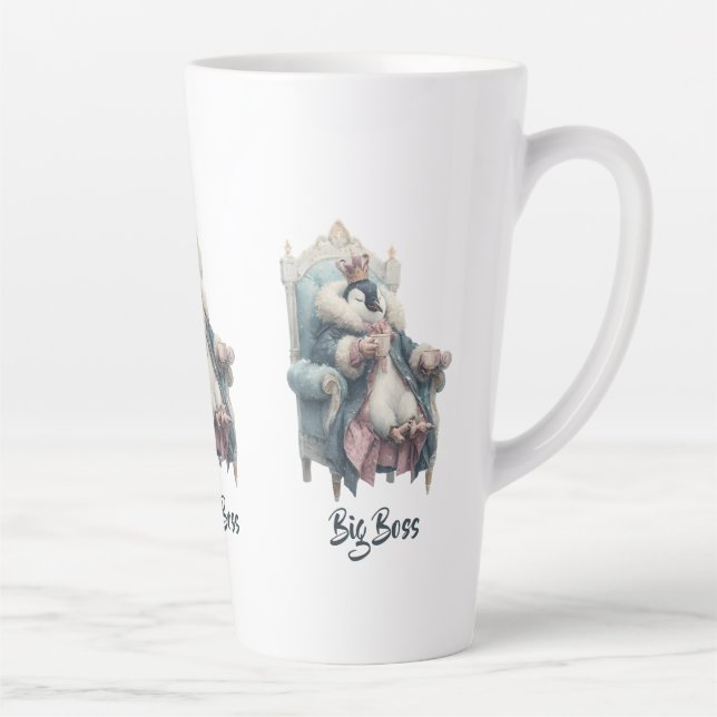 Big Boss Winter Penguin Design Latte Mug (Right)