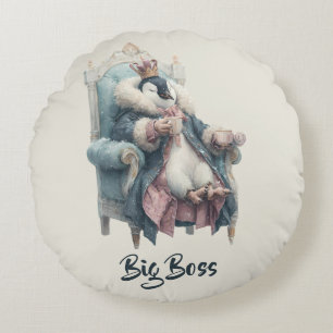Big Boss Winter Penguin Design Round Cushion