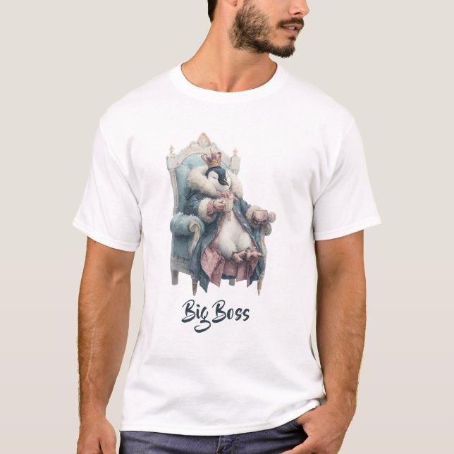 Big Boss Winter Penguin Design T-Shirt (Front)