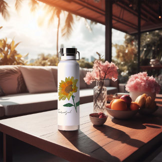 Big bottle of water sunflower yellow watercolor