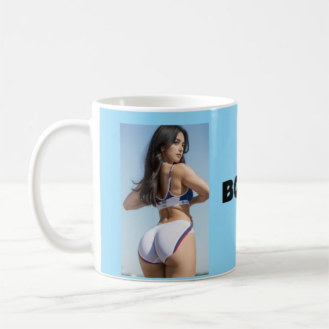 BIG BOTTOMED GIRL 'BOTTOMS UP!' COFFEE MUG (Left)