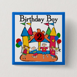 Big Bounce Boy 2nd Birthday Tshirts and Gifts 15 Cm Square Badge