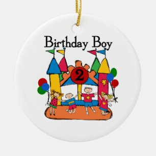 Big Bounce Boy 2nd Birthday Tshirts and Gifts Ceramic Tree Decoration
