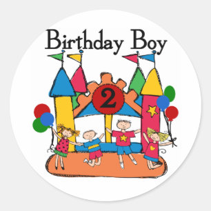 Big Bounce Boy 2nd Birthday Tshirts and Gifts Classic Round Sticker