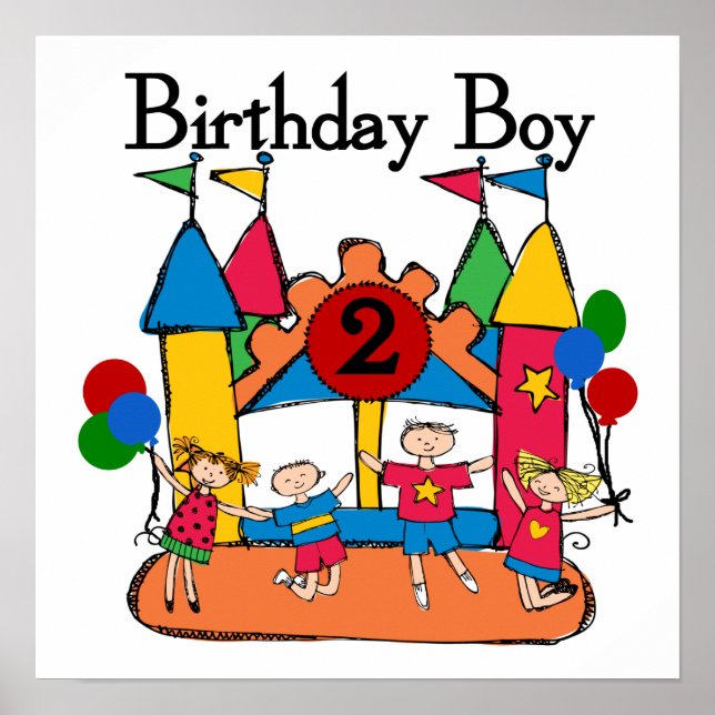Big Bounce Boy 2nd Birthday Tshirts and Gifts Poster (Front)